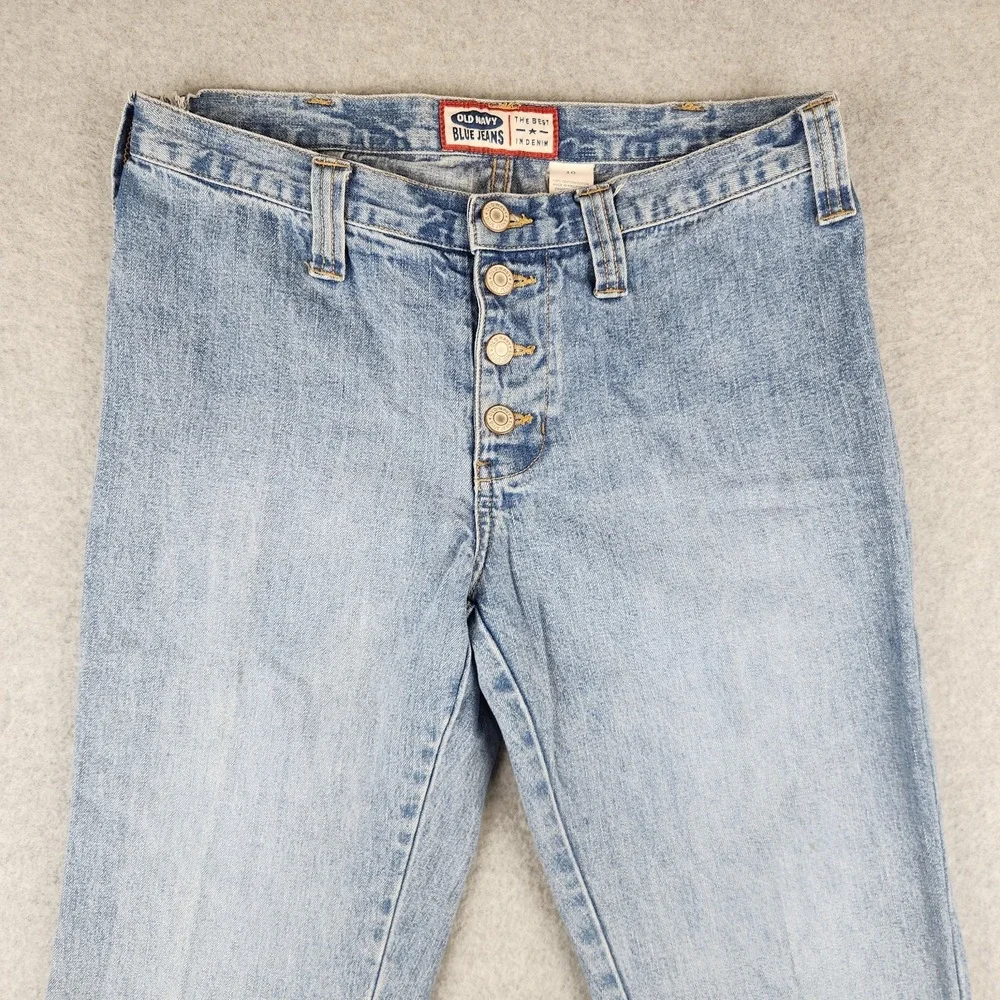 Vintage Old Navy Wide Leg Flare Jeans Women's Size 10 Button Fly 100% Cotton Y2K